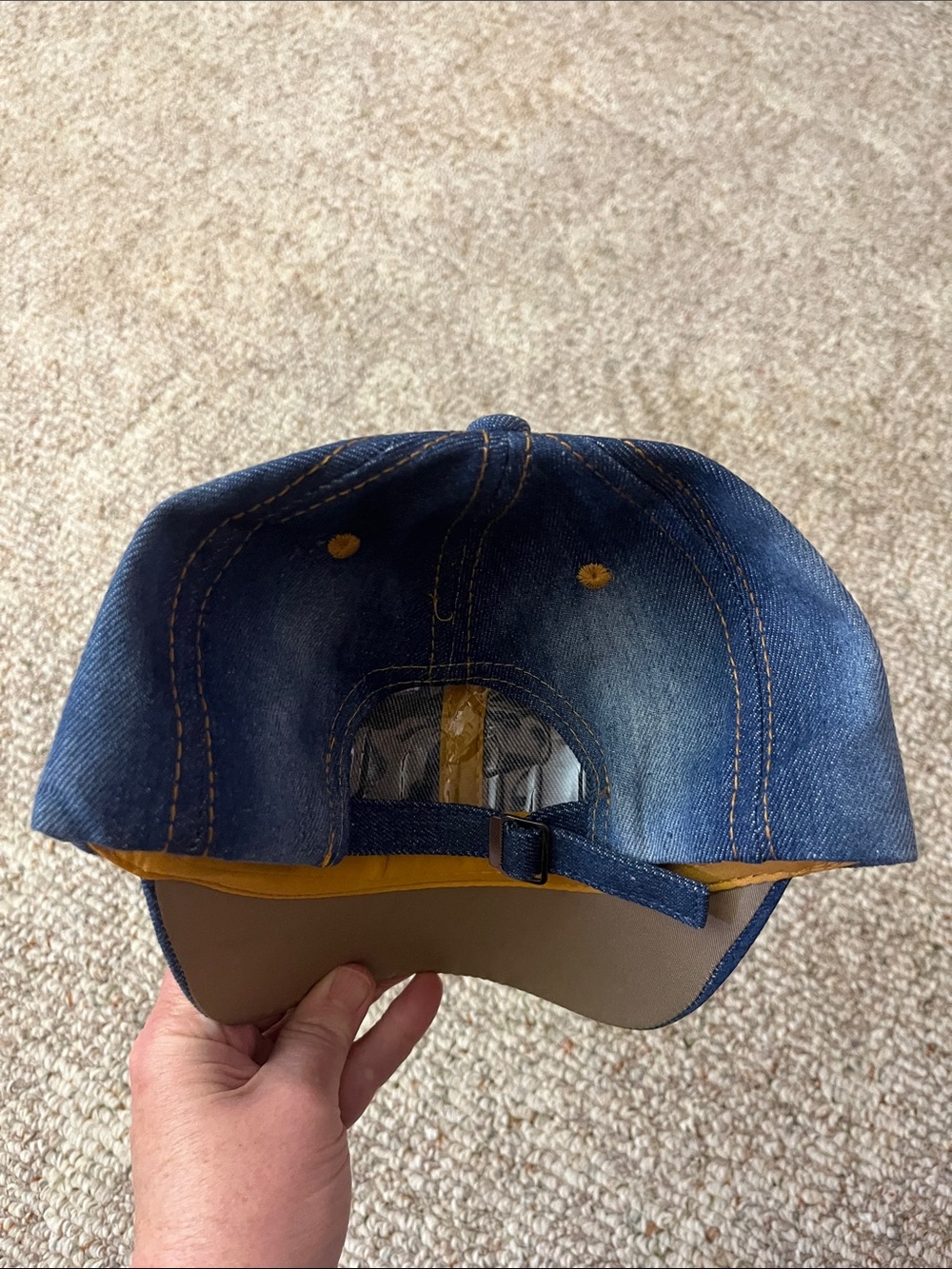 Denim Butterfly Rhinestone Multicolor Cap - Picture 3 of 4